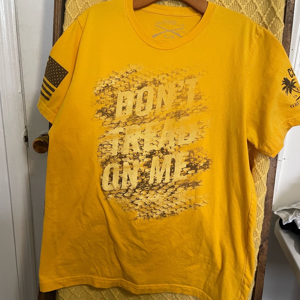 Grunt Style Yellow T-Shirt with Gray Print